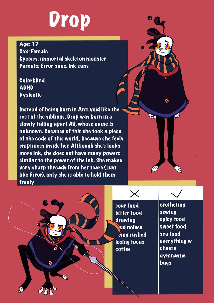 MShr1mp's tweet photo. I finished Drop redesign and I hope it will be the last time doing it
Drop belongs to Me
#sansau #Undertale #undertaleAU #utmv #ErrorInkshipchild https://t.co/uIJJTXEZS0