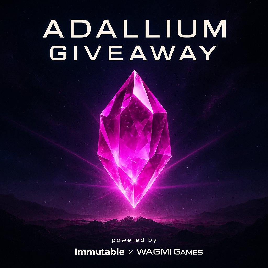 eminatr1x's tweet image. WE’RE CELEBRATING WITH AN ADALLIUM GIVEAWAY 🥳

@WagmiGameCo just dropped its biggest update yet... and I joined @Immutable as a Creator Hero 👾✨ 

Adallium is the most precious resource in the WAGMI universe. You can use it to buy card packs with valuable NFT cards, NiFe to…