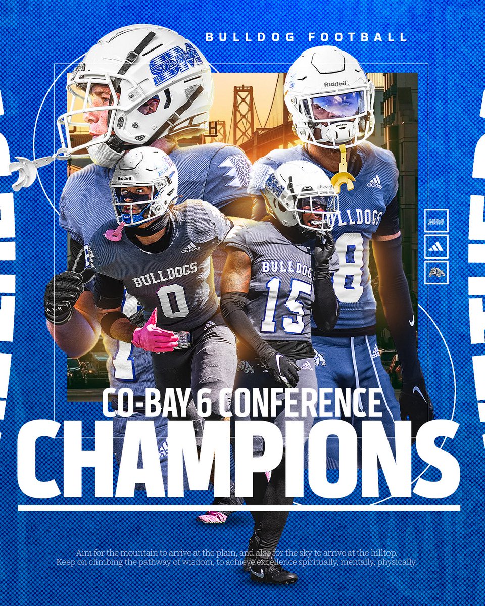 8x Bay 6 Champs! Off to the playoffs!

Your Bulldogs will play the winner of CCSF and Fresno City. We will host the winner of the NorCal quarterfinals at home Nov 29 at 12:00pm.