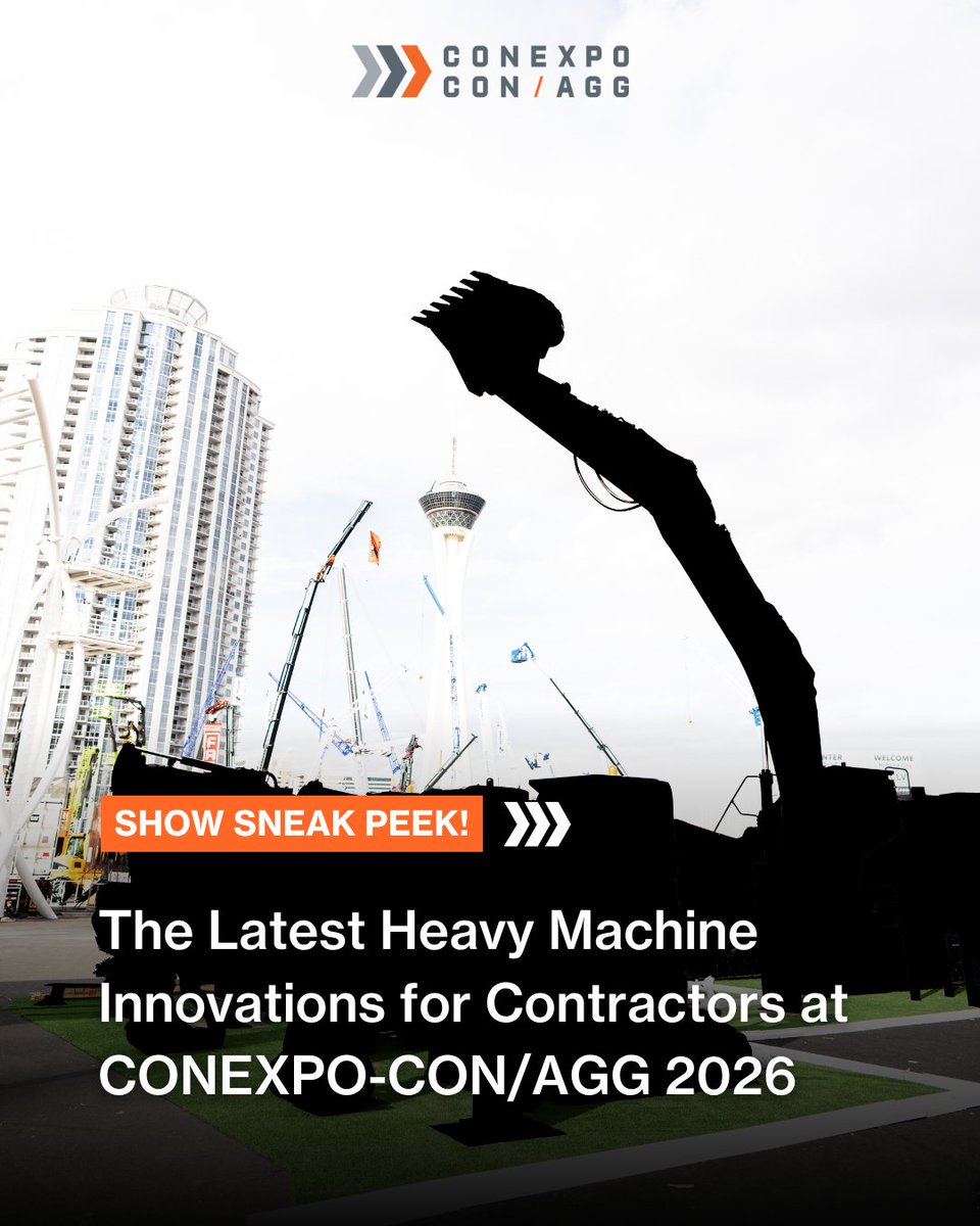 conexpoconagg's tweet image. 🚨 Sneak peek alert 🚨
From electric equipment to intelligent machine control – the future of construction is coming to #CONEXPOCONAGG2026.
➡️ Swipe through to see what’s debuting from @VolvoCE_NA, @TakeuchiMFG, and @komatsuconstrna

Read the full article: bit.ly/4qOb9o3