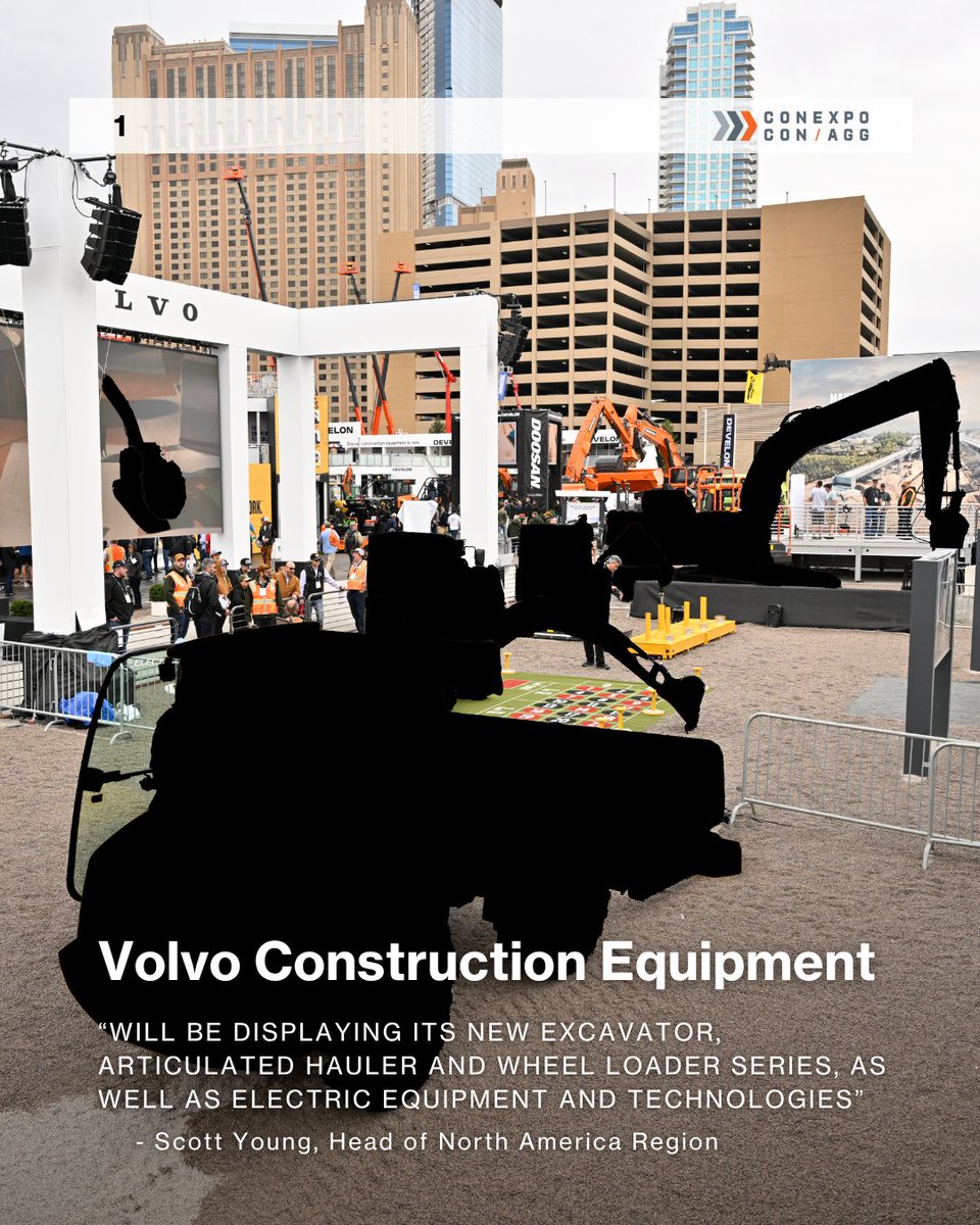 conexpoconagg's tweet image. 🚨 Sneak peek alert 🚨
From electric equipment to intelligent machine control – the future of construction is coming to #CONEXPOCONAGG2026.
➡️ Swipe through to see what’s debuting from @VolvoCE_NA, @TakeuchiMFG, and @komatsuconstrna

Read the full article: bit.ly/4qOb9o3
