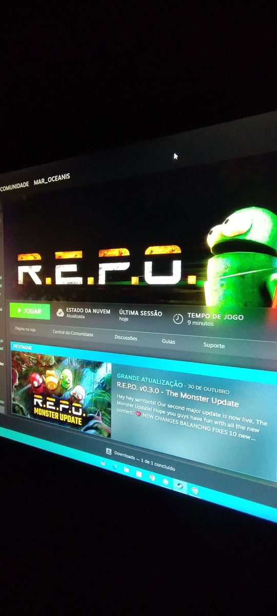 Por cansaço e medo (maior motivo e pq estou jogando solo) eu joguei apenas 9min de REPO ksksksksksk
Boa noite