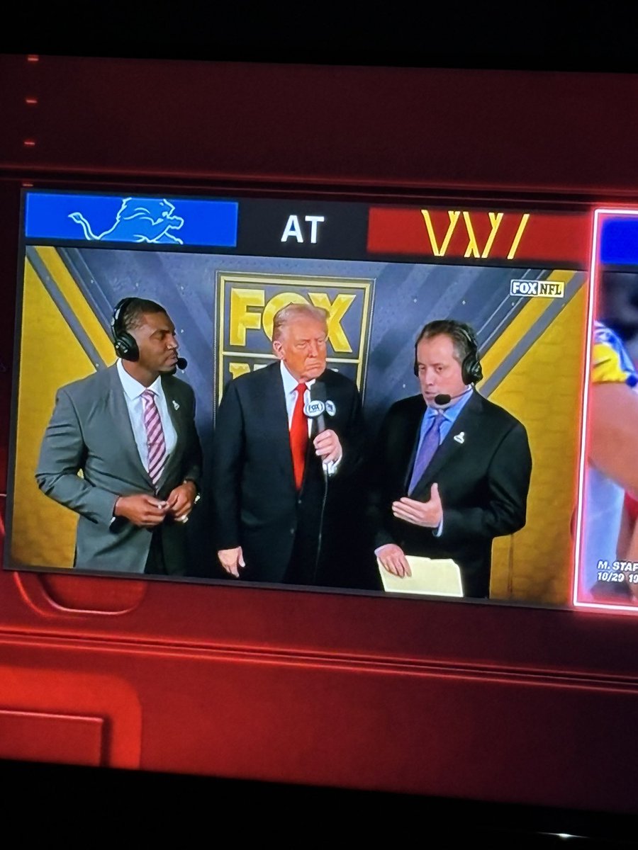 Sinon y’a Donald Trump qui commente <a href="/Lions/">Detroit Lions</a> @ <a href="/Commanders/">Washington Commanders</a> sur Fox Sports 🏈 🇺🇸 Et c’est pas dingo