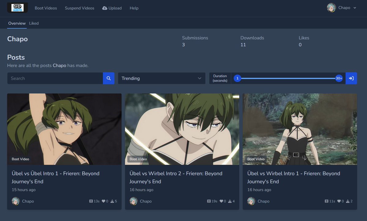 dischapo's tweet image. I have made Ubel Steam intros