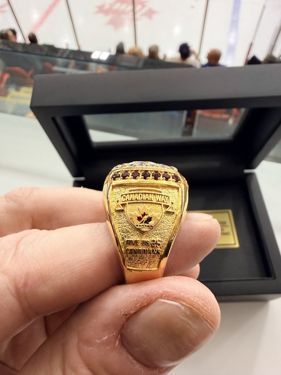 Such a proud and grateful moment — received my IIHF Team Canada U18 World Championship ring from Hockey Canada this weekend at the U17 World Challenge in Nova Scotia. Honoured to be part of these special teams and memories, and even more inspired to keep supporting our young