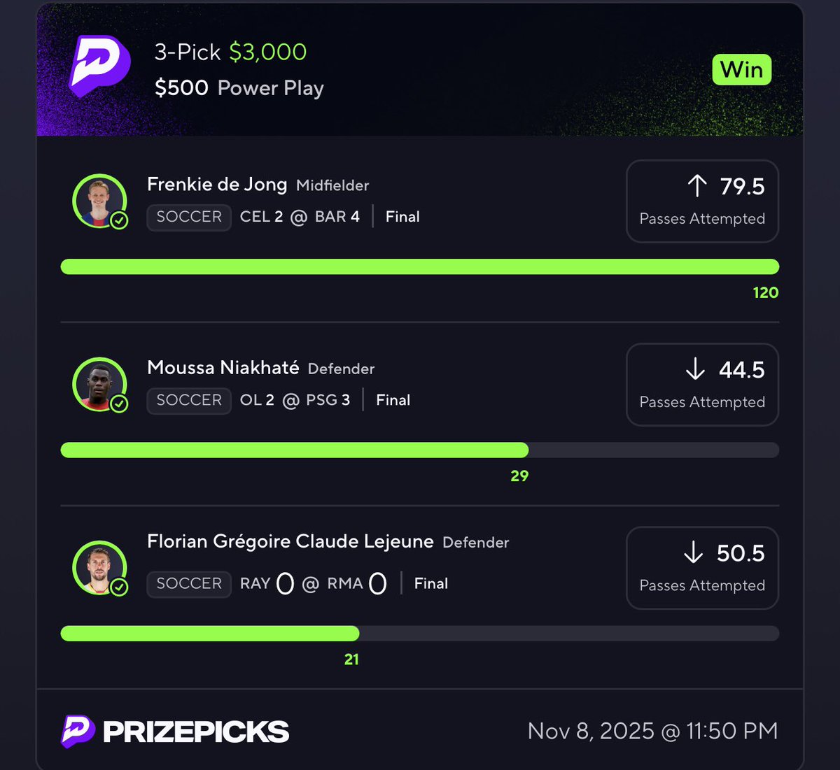 PotdPrizepicks's tweet image. $299 TO 2 PEOPLE THAT RT/LIKE ASAP💚

SWEPT DAY ON VIP💯🧹✅
CASH 31.5X✅
CASH 20X✅
CASH 10X✅
CASH 6X✅

‼️HUGE OFFER ONLY TODAY‼️👇
👇40% DISCOUNT OFF ON VIP💯 NOW👇
dubclub.win/r/p/pri-5mh84/…

🔥WE ARE ON A HEATER🔥
If you don’t believe me check the VIP💯 MEMBERS WINS below👇