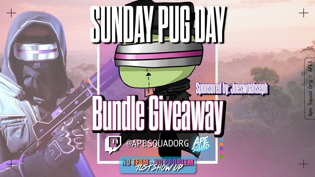 ‼️APE SQUAD BUNDLE GIVEAWAY‼️

One hour until we kick-off our giveaway stream!

Want to win a bundle early?

LIKE
REPLY @ tagging a friend
REPOST

Winner will be randomly drawn! Hurry!

8 more will be given away tonight at 8pm EST on our Twitch!

twitch.tv/apesquadorg