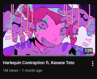 WAHHHH THANK YOU FOR 1 MILLION VIEWS ON THE TETO VERSION OF HARLEQUIN CONTRAPTION 😭😭🤡🎉