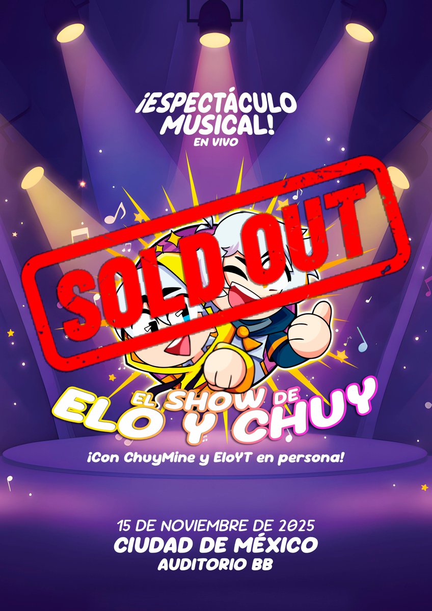DOBLE SOLD OUT!!! 🎉🔥
TODOS los boletos se agotaron!! Gracias por confiar en nosotros💛💛
Nos vemos el sábado en CDMX!!! 🎤✨
