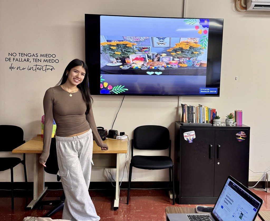 In the Spanish Club,  Delaney Diaz shared a heartfelt tribute to her roots, bringing Día de los Muertos to life through the stories, memories, and traditions passed down in her family - a meaningful celebration of culture and remembrance. #NVDpride