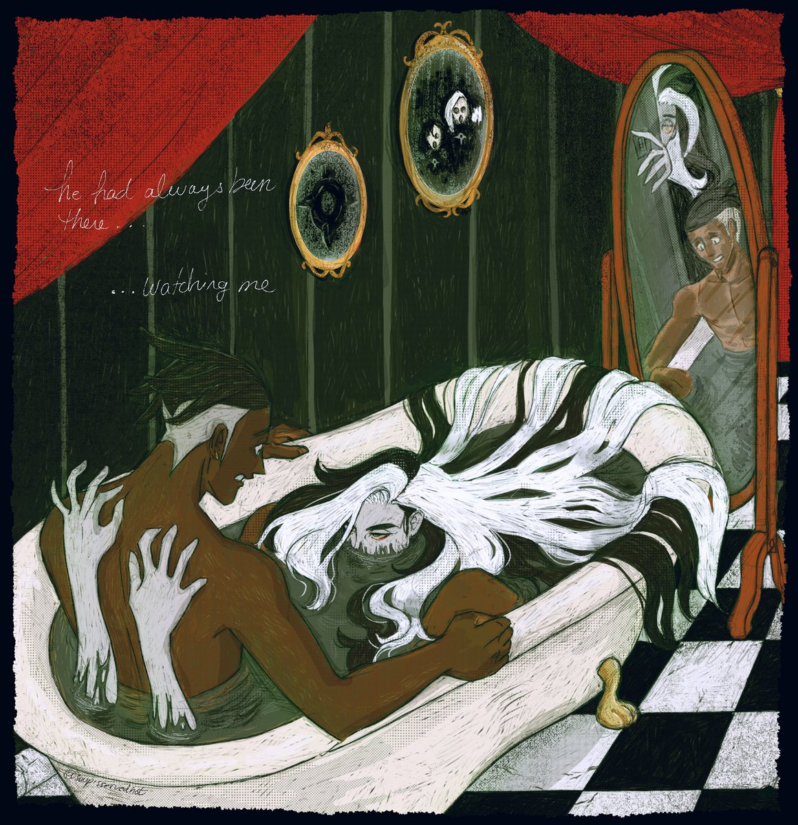 My submission to the kbnz zine “ What Happens in the Dark”. Raihan got an anonymous invite to a haunted manor. His host ever so present and absent.
The zine is still available to read, see quoted post below!