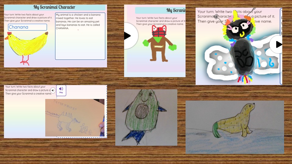 Ready to meet some unique creatures? In their Library class, 5th graders at West Point and Maxwell created Scranimals. Inspired by Jack Prelutsky’s PA Young Reader’s Choice winner, each sketch had wild features, hilarious names, and a story to match. <a href="/Seesaw/">Seesaw</a>