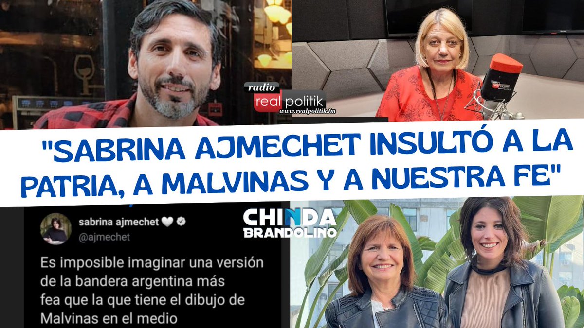 Repudio profundamente las declaraciones de la diputada Sabrina Ajmechet. Sus dichos ofenden nuestros símbolos nacionales, la memoria de los héroes caídos en Malvinas y las creencias más profundas del pueblo argentino. 
Programa: youtube.com/watch?v=DdZ9cs…

<a href="/facundoim/">Facundo Pereyra</a>