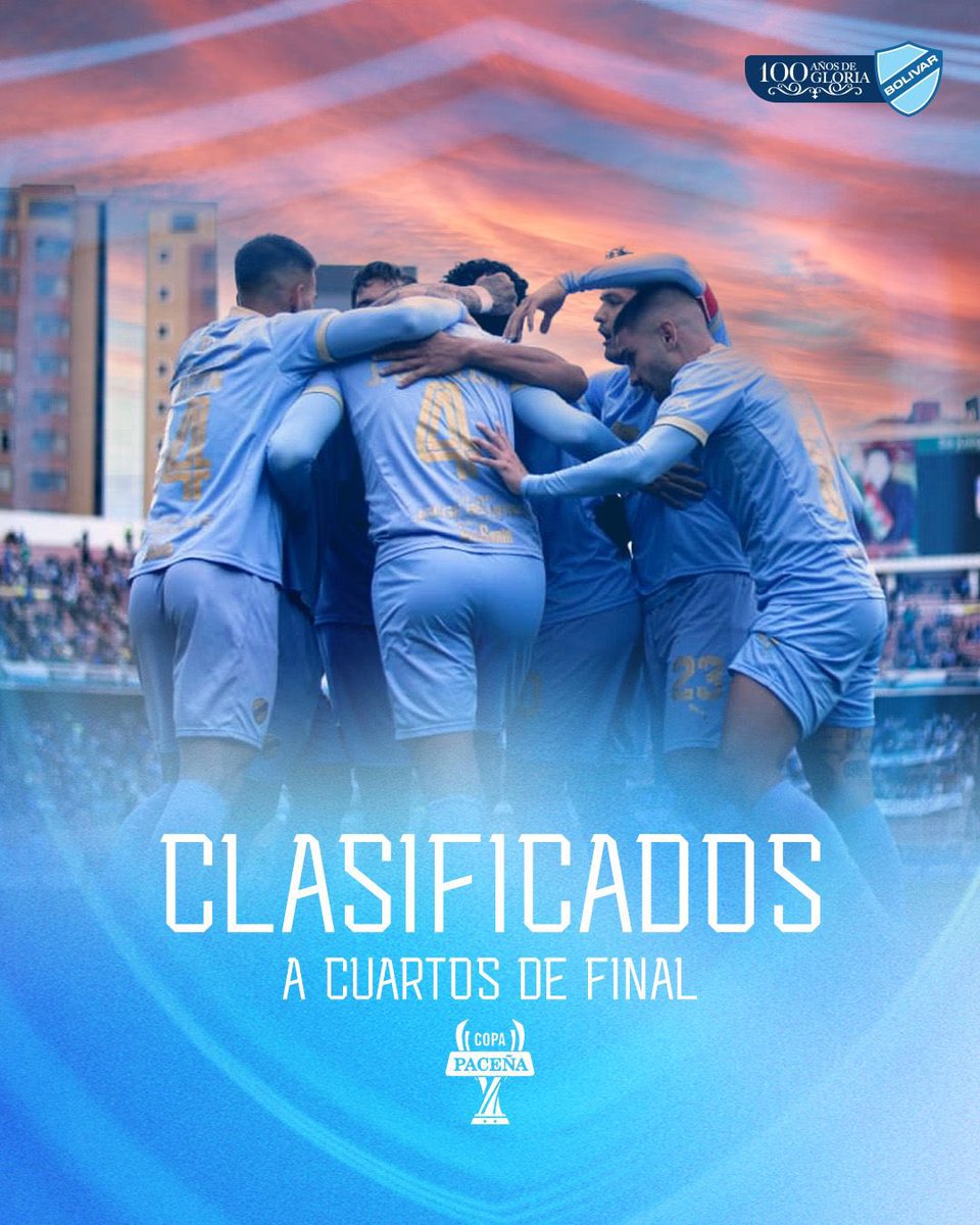 Bolivar_Oficial's tweet image. ¡En cuartos de final! 💪🏻🔥🎉

Con esfuerzo y trabajo seguimos nuestro camino hacia un nuevo campeonato 🙌🏻✨🫂

¡A ganarlo todo! 🤩🏆

#BolívarCentenario #UnSigloDePasión