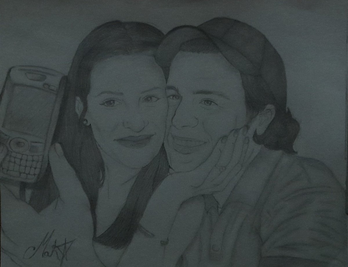 mah_fabgay's tweet image. Drawing of Groffchele-Lea michele and Jonathan groff #glee #springawakening #musical #drawing #leamichele #Jonathangroff #Groffchele