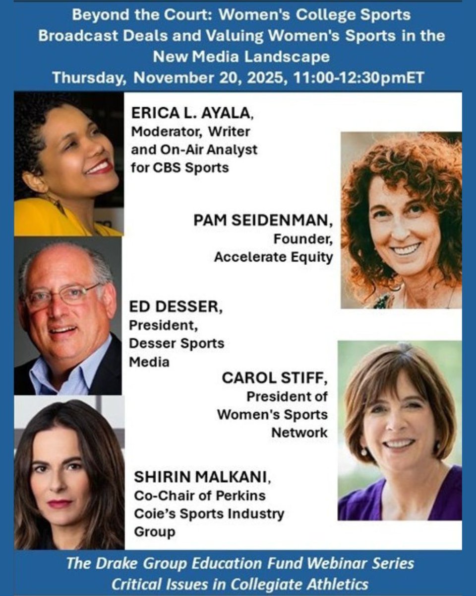 Join us on Thursday, November 20th from 11AM-12:30PM as top leaders in sports broadcasting dissect the seismic shifts shaping college athletics.

Register or read more below:
conta.cc/47vMk98

#AthleteRights #CollegeAthletes #NCAA #AthleteWellness #NIL #TitleIX