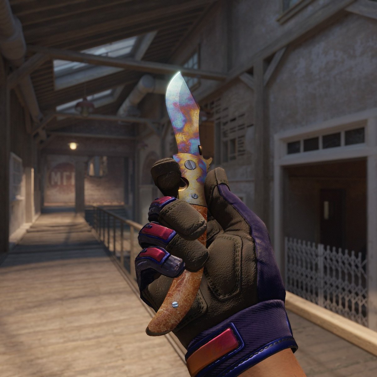 cryptCS2's tweet image. This is my Navaja Case Hardened #595 in field tested. 
Love the pattern. Looks like a flame tip.🔥