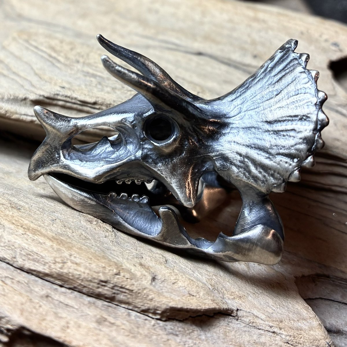 jupit_record's tweet image. #デザフェス62お品書き

恐竜の頭骨/トリケラトプス

指輪として遊べるsilverオブジェ

約17号　×2点
約21号　×1点

silver925製

¥30000
※お支払いは現金のみとなっております