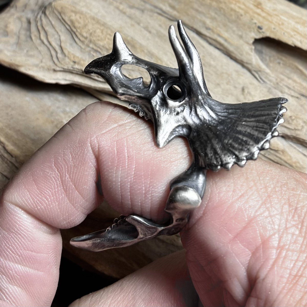 jupit_record's tweet image. #デザフェス62お品書き

恐竜の頭骨/トリケラトプス

指輪として遊べるsilverオブジェ

約17号　×2点
約21号　×1点

silver925製

¥30000
※お支払いは現金のみとなっております