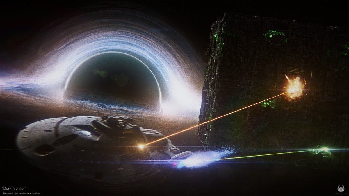 startrek_ships's tweet image. ❝Dark Frontier❞ by Eaglesg
#IntrepidClass #BorgCube