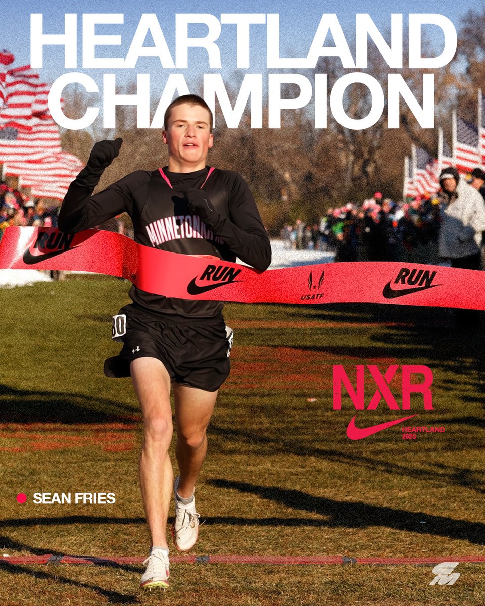 Still perfect 👌

Tonka HS’s (MN)  Sean Fries keeps his undefeated season alive at NXR Heartland, downing a tough field by 10 seconds to win in 14:55 in Sioux Falls.

The Minnetonka HS senior earned his first berth at NXN with win No. 7 on the season.

#NXR