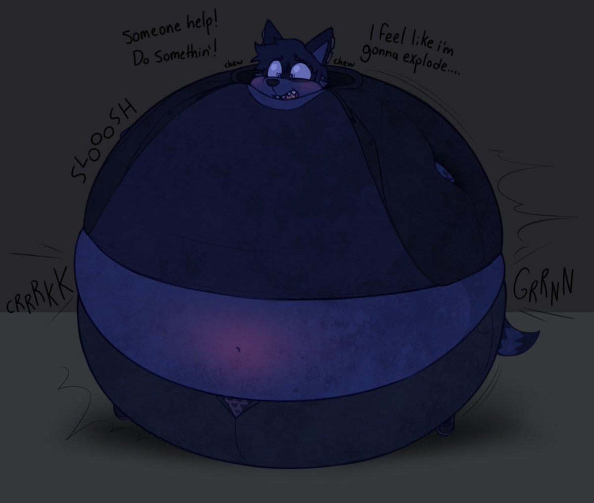 An amazing commission I got from @/fundezian of Chris regretting some recent choices