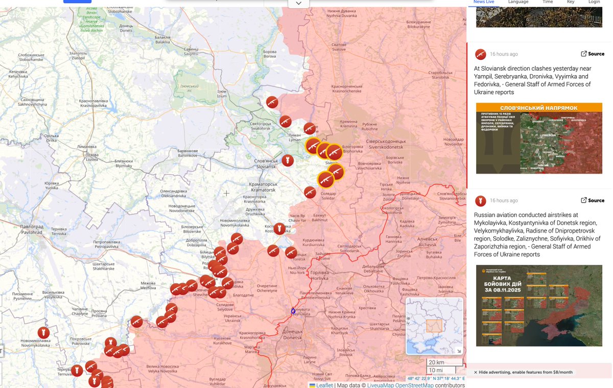 edfranks's tweet image. Recall when Sloviansk was liberated in the Spr of 2014 after Putin's premature attempt to grab Donetsk &amp;amp; Luhansk. &amp;amp; here we are, 11 yrs later, still holding Russia at bay, if barely. "At Sloviansk direction clashes yesterday - General Staff of AFU reports" liveuamap.com/en/2025/9-nove…