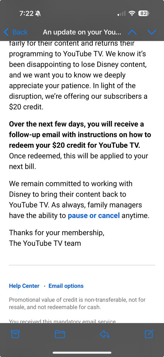 Hey ⁦<a href="/YouTube/">YouTube</a>⁩ #YoutubeTV why don’t you just credit it??
What kinda jump through hoops bullshit is this?
⁦<a href="/YouTubeTV/">YouTube TV</a>⁩