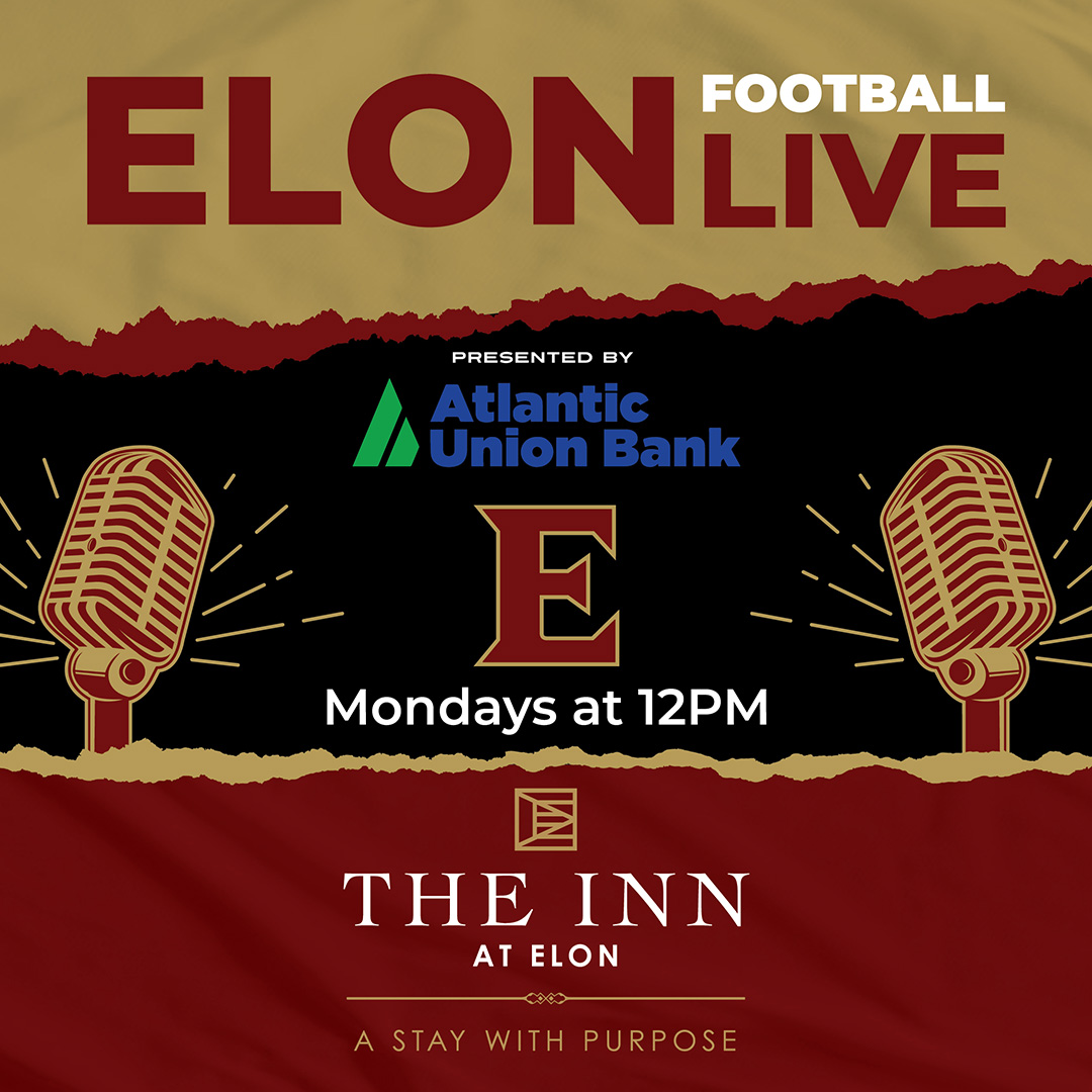 See you tomorrow for a jam-packed lunchtime hour with <a href="/ElonFootball/">Elon Football</a> Live presented by <a href="/Atlantic_Union/">Atlantic Union Bank</a> from The Mark at The Inn at Elon. Head Coach <a href="/TonyTrisciani/">Tony Trisciani</a> along with <a href="/DanielFred_23/">Daniel (Dan) Frederick</a> &amp; <a href="/JeveanBrown/">Jevean Brown</a> and a visit with <a href="/ElonWSoccer/">Elon Women's Soccer</a> HC Neil Payne. See you at 12pm.