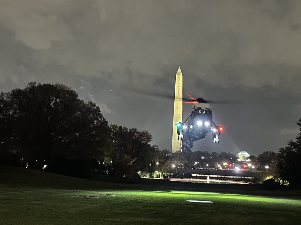 POTUS left early as the game turned into a blowout and reported that it “looks like we’re getting very close” on the shutdown.