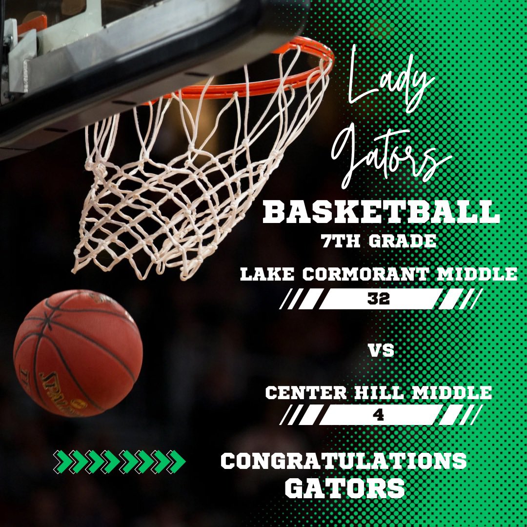 🏀💚 Huge congratulations to our 7th Grade Lady Gators for their big win against CHMS on Thursday night! 🖤🐊

Keep the momentum going this season! 🏆

#GatorPride #WinningTeam #HardWorkPaysOff #GoGators #BasketballSeason #OneGatorNation #TheSwamp #LCMS #TeamDCS