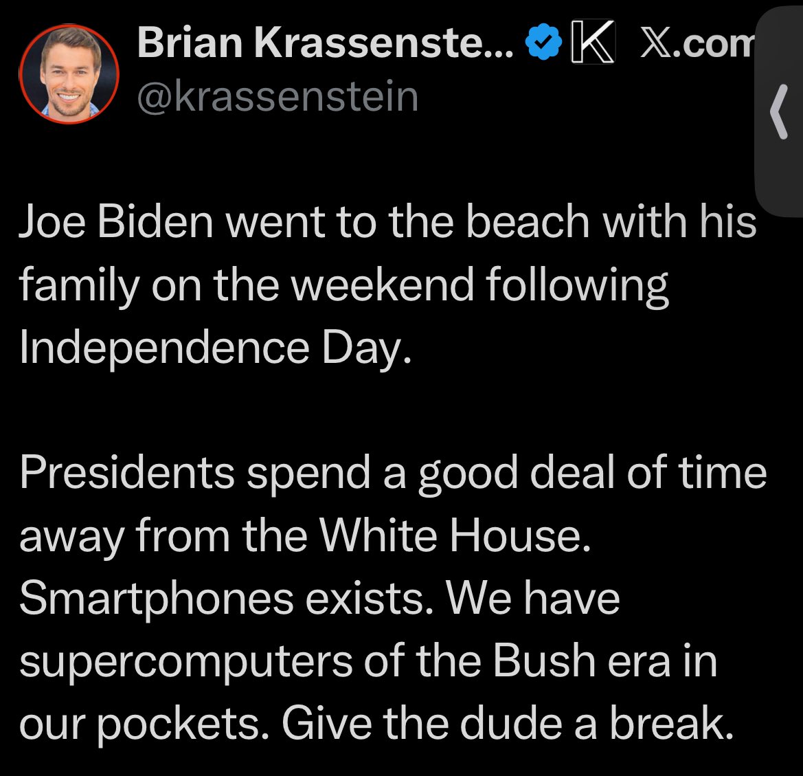 <a href="/krassenstein/">Brian Krassenstein</a> This you, hypocritical fucktard? Trump also donates his salary and works while he golfs. Biden was an autopen demented idiot