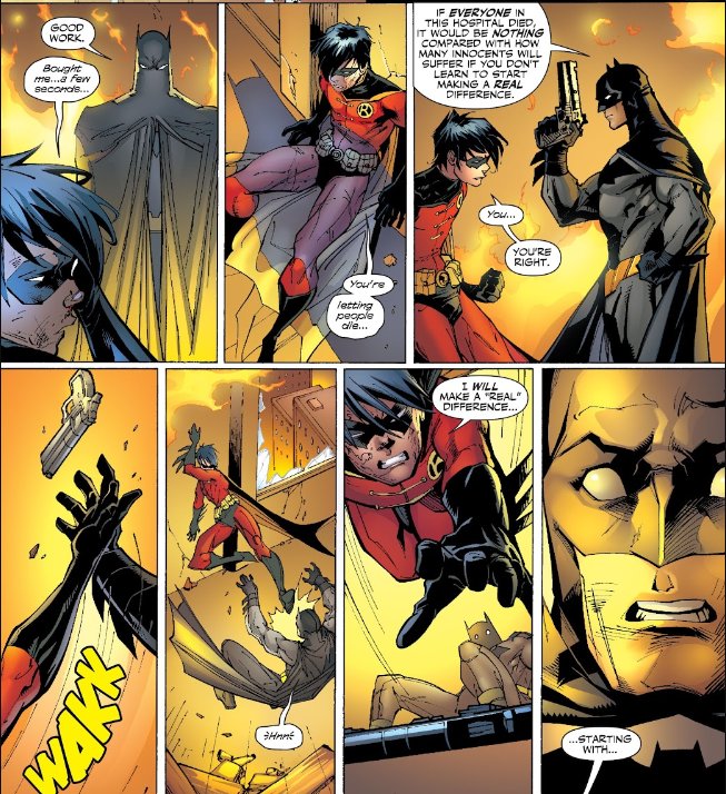 bloodydantee's tweet photo. o tim drake quando encontrou uma versão do futuro dele como batman: https://t.co/FDz7H1FSgW