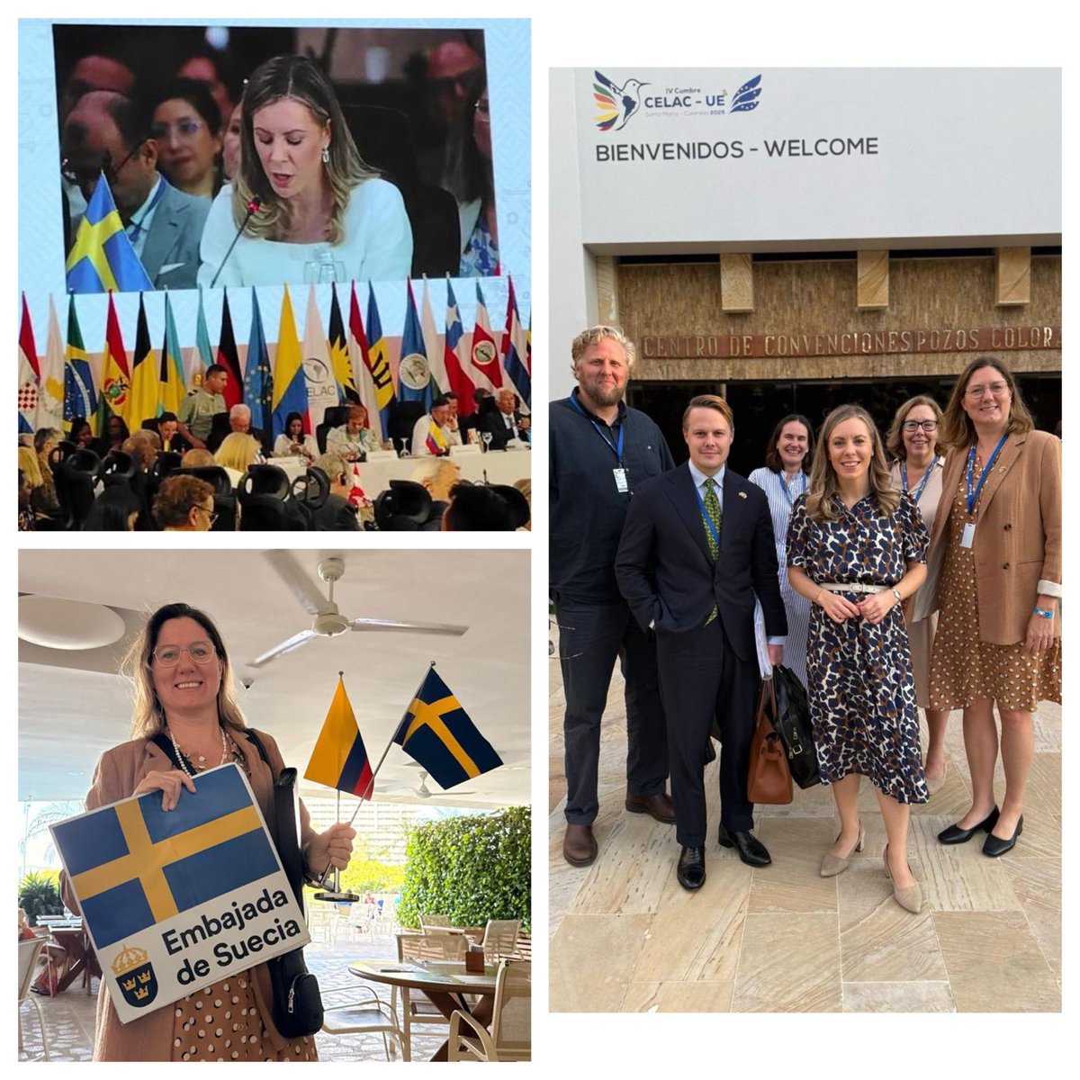 #CelacUE2025 | La articulación CELAC–UE es clave para enfrentar desafíos globales como el cambio climático, la paz y la equidad. Desde 🇸🇪 seguiremos haciendo equipo para fortalecer el diálogo multilateral y abrir caminos hacia una cooperación sostenible. 
#SueciaSocioSostenible