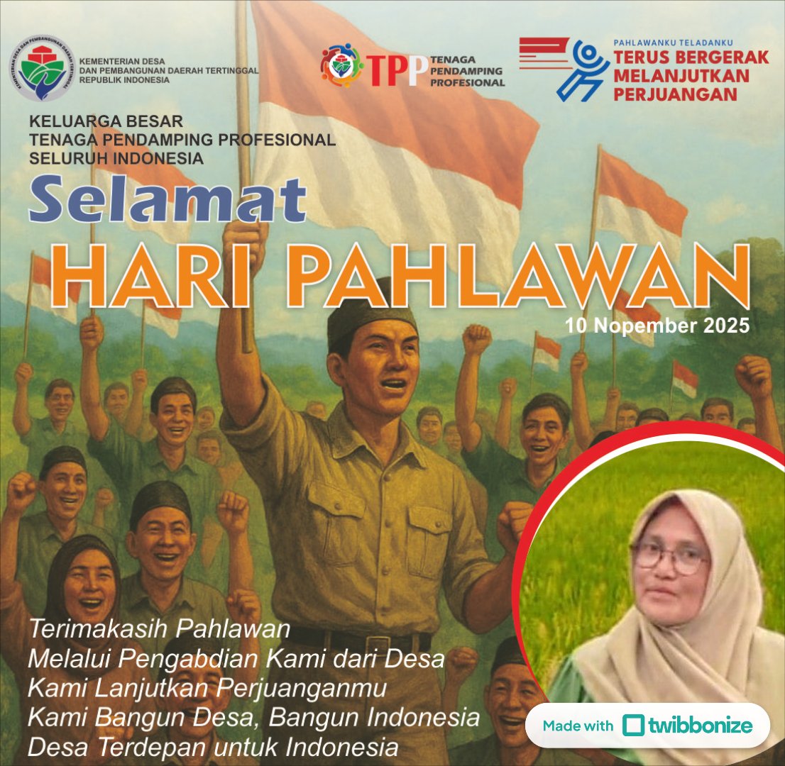 Terimakasih Pahlawan 
Melalui Pengabdian Kami dari Desa
Kami Lanjutkan Perjuanganmu 
Kami Bangun Desa Bangun Indonesia 
Desa Terdepan untuk Indonesia 
<a href="/prabowo/">Prabowo Subianto</a> 
<a href="/YandriSusanto/">Yandri Susanto</a> 
<a href="/kemendespdt/">#BangunDesaBangunIndonesia</a> 
<a href="/tppindonesia/">Pertepedesia</a>