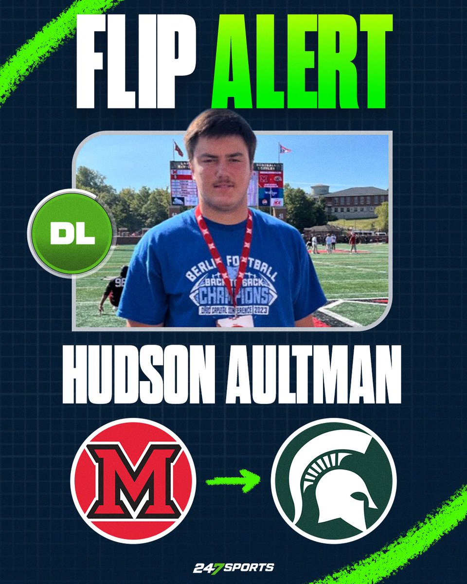 Michigan State lands DL Hudson Aultman who took an official this weekend and was committed to Miami (Ohio).

247sports.com/college/michig…