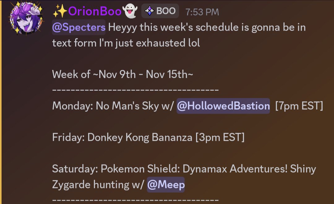 OrionBooVT's tweet photo. New schedules up! An impromptu made one for this week
#ENVtuber #ghostvtuber https://t.co/RB9A8aBgt9