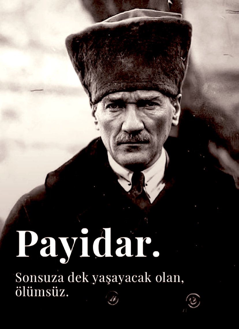'Benim naçiz vücudum, elbet bir gün toprak olacaktır.Fakat Türkiye Cumhuriyeti, ilelebet payidar kalacaktır.'🇹🇷

Türkiye Cumhuriyeti’nin kurucusu Gazi Mustafa Kemal Atatürk’ü vefatının 87. yılında saygı, minnet, özlem ve rahmetle anıyoruz. 
#10Kasim