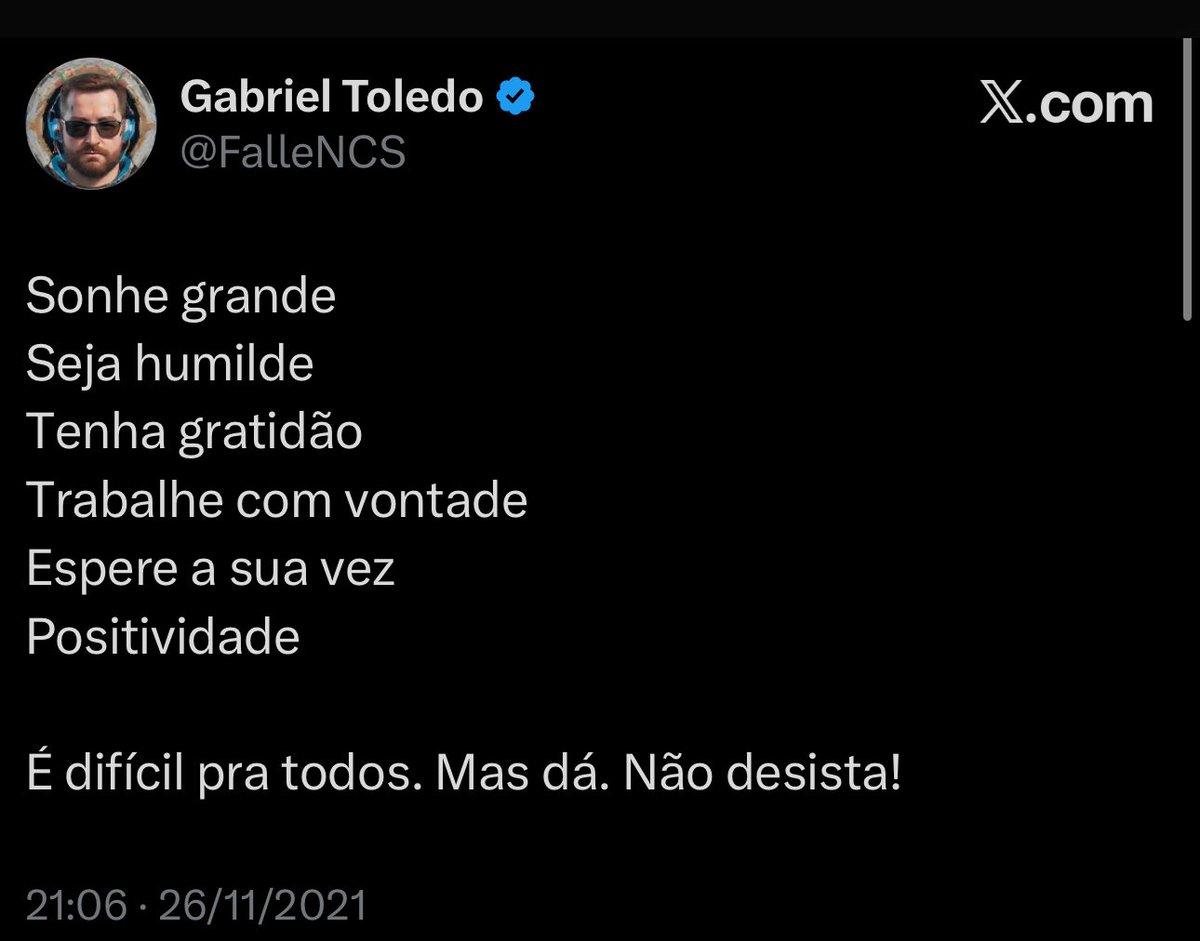 Esse é o maior Tweet desse site

Não desista!