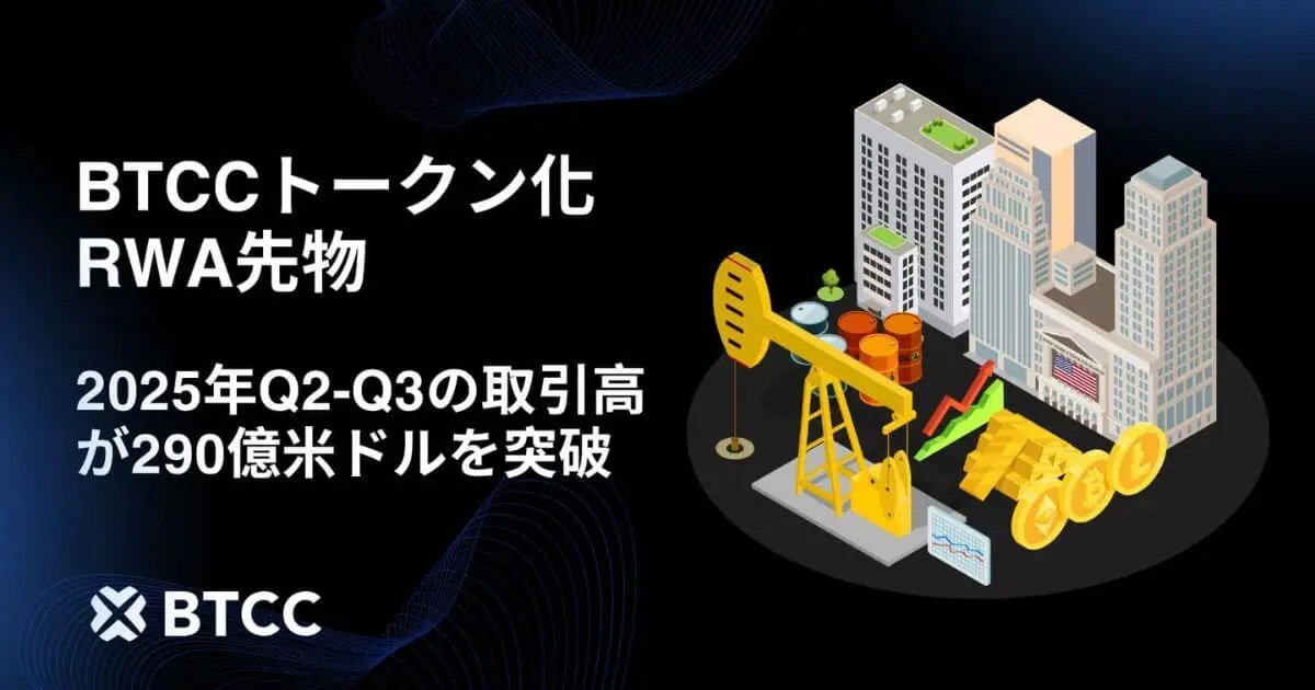 NFT_Media_'s tweet photo. 【BTCC、トークン化RWA先物で取引高290億ドルを突破】

✅Q2で164億USDT、Q3で128億USDTを記録
✅金・株式指数・企業株など幅広いトークン化資産が好調
✅従来の金融業界とデジタル資産の融合を主導

@BTCCexchange 
@btcc_japan 

詳しくはこちら👇
https://t.co/2XcdQvDY3t