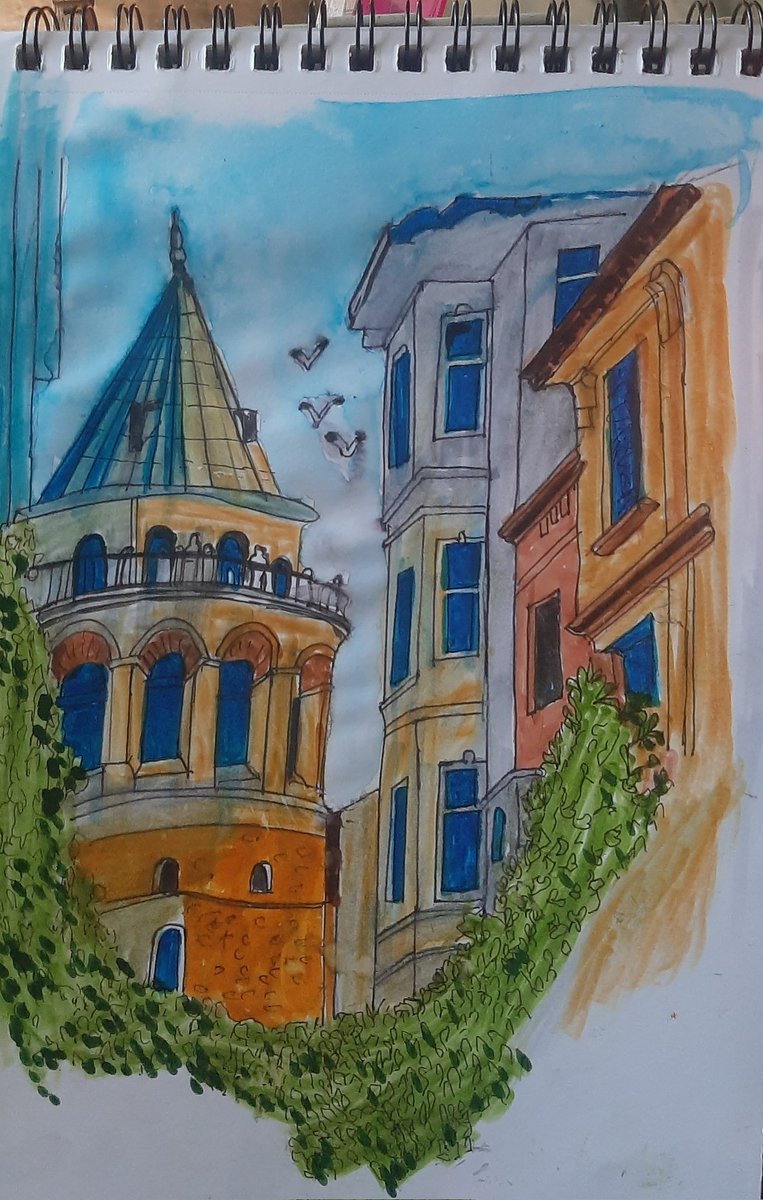 Nzftry's tweet photo. #Karakalem #marker #artlayn #suluboya çalışmam https://t.co/Anq6euMJmP