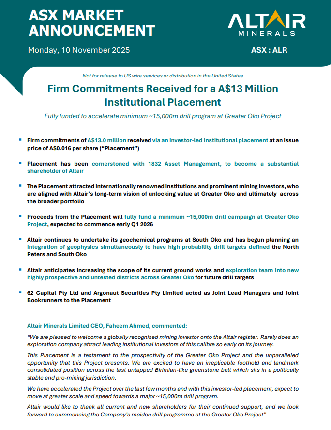 Altair Minerals tweet media