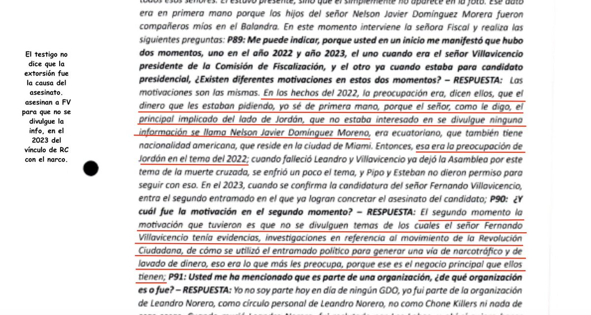 milcastillo331's tweet photo. El texto de la versión del testigo, es clara en decir que no le consta el tema de las supuestas extorsiones.
Por ello, el supuesto audio mutilado, sin duda es forjado.

El versionista dice  que en realidad el móvil del asesinato fue que no se divulguen temas de los cuales el señor FV tenía evidencias, investigaciones en referencia a la RC y sus vínculos con el narcotráfico y el lavado de dinero.

Lo dicho por Boscán es realmente incalificable