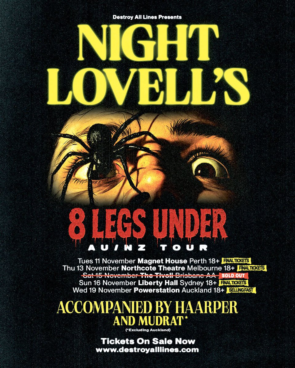 AH SHIT - WE’RE ON TOUR AGAIN ! SUPPORTING <a href="/nightlovell/">ZEZIMA</a> PERTH TOMORROW NIGHT / BRIS SOLD OUT 
TICKETS LINKED BELOW 🐀