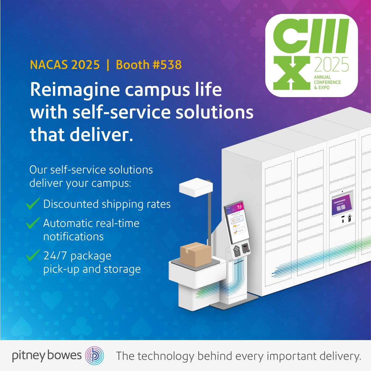 PitneyBowes's tweet image. Excited to connect at #NACASC3X! Stop by Booth 538 to get a first look at new Pitney Bowes products that can help you operate smoother. spr.ly/nacas-c3x #HigherEducation #ShippingSolutions