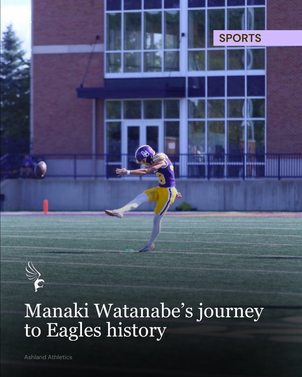 Manaki Watanabe snuck in a 59-yard field goal, setting a school record.

📍 Learn about the 56 year old record getting snapped at the link in <a href="/AUCollegian/">The Collegian</a> bio.

Reported by: Miles Irvin, Sports editor
Photo by: Ashland Athletics