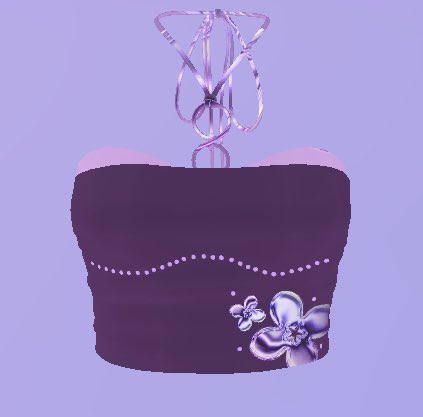 CookieRoblox_01's tweet image. My first original UGC design made in the @WearBlueberry Creator experience! 💜

This Y2K-inspired set features flared jeans with a metallic purple floral print + rhinestone details, paired with a matching tied tube top 

Would you wear it? ✨

#RobloxUGC #BBUGC