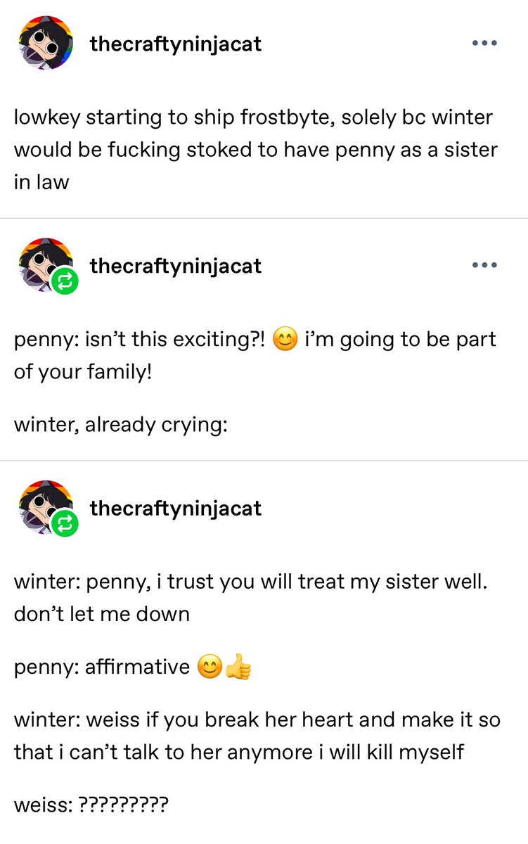 tcraftyninjacat's tweet image. oh yea i think i said i was getting into frostbyte a little while ago uhhh here’s why lol