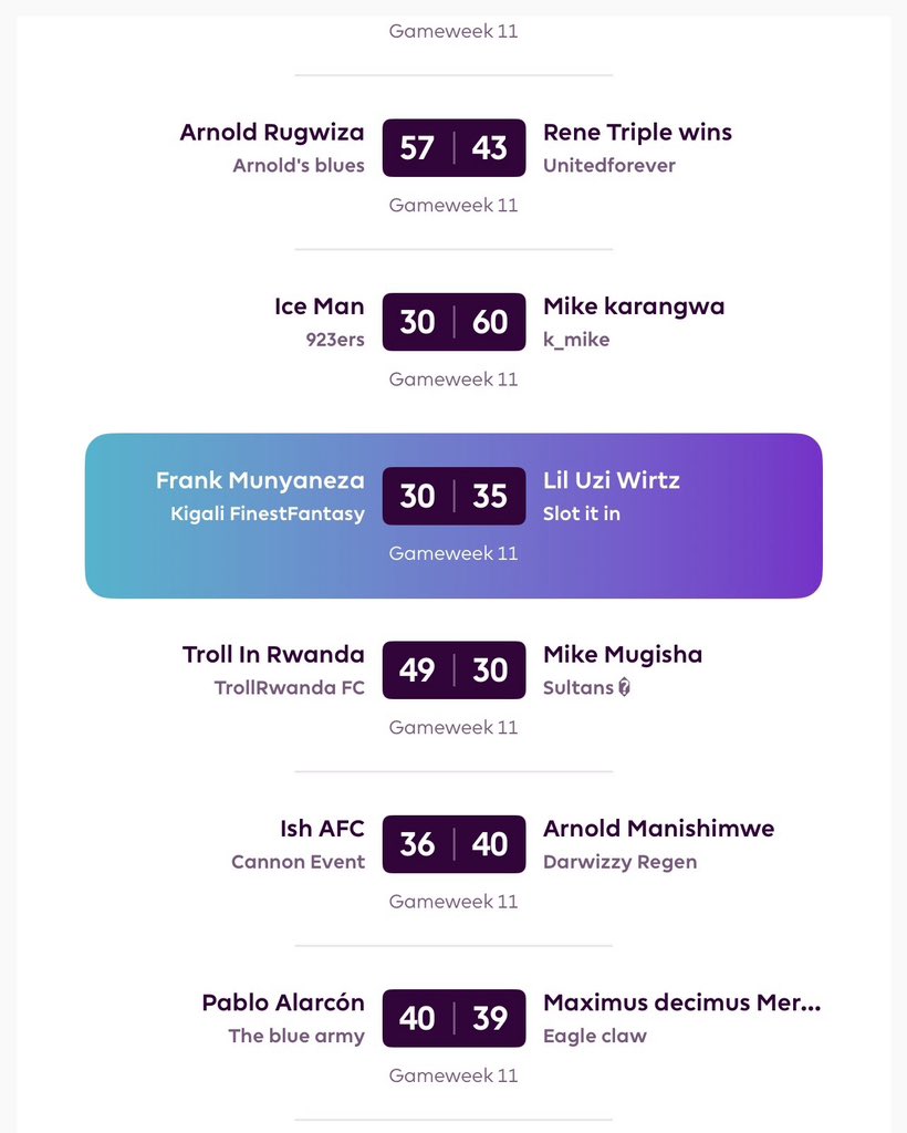 ThatKnarf's tweet photo. #RwoxMoneyLeague GW11;
Results and Standings
#FPL #FPLCommunit
:
:
:
:
:
:
:
:
:
:
:
:
:
:
@arnoldtesfaye @13March__ @_indebakure_ @KarangwaMikee @sibyiza
@Chelsea_Uncle @_ReneOG @Spinaaaaa17 @m_iz01 @2likelyy @RwandanScouser @Ish_afc @CFCPabl0
@ShelikesMosthig @lionelcfc250
@ONI__DESIGNS @CFC_Palma42 @IbnSwaibIV @Troll_in_Rwanda @iamRambo