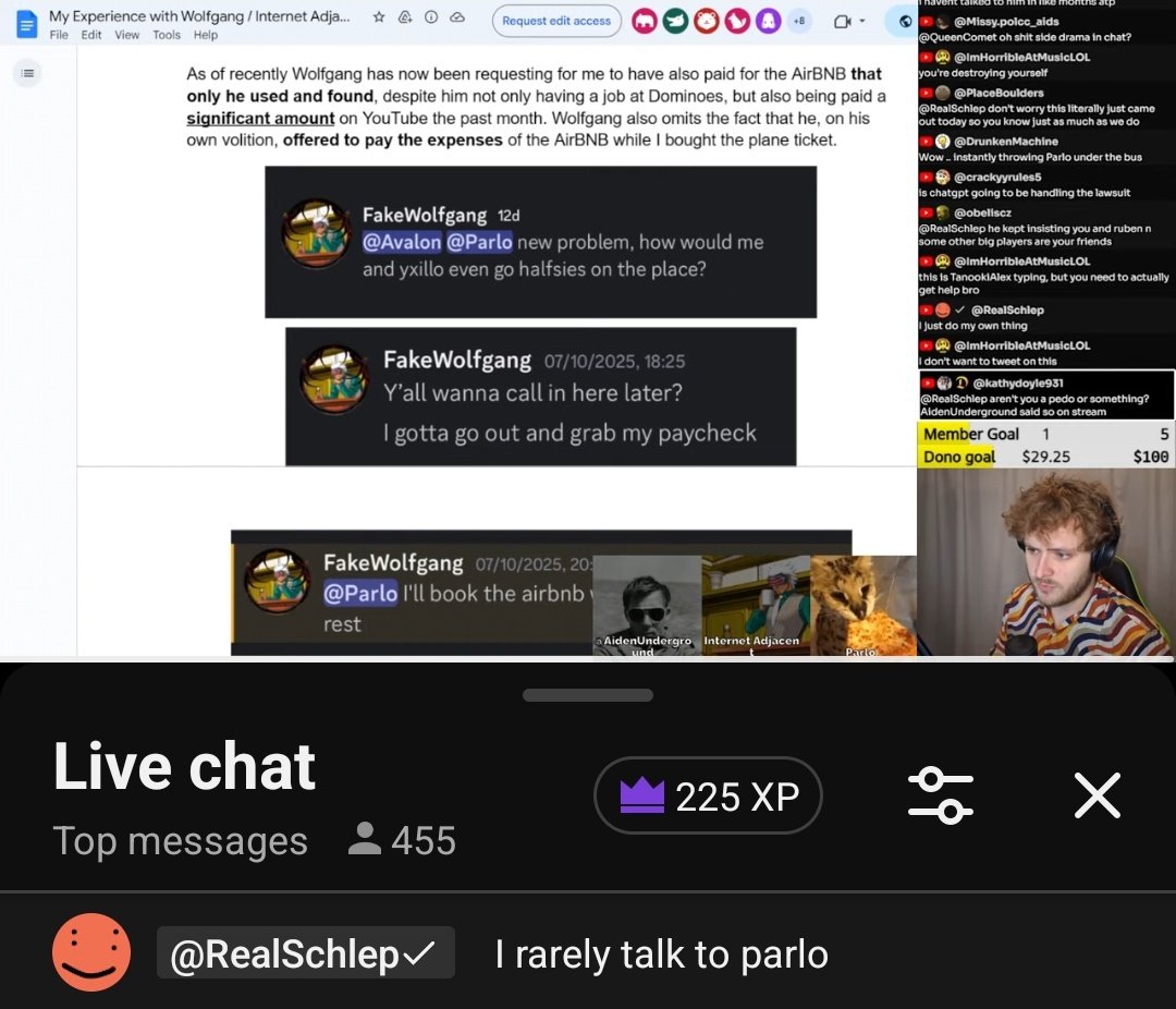 Almost 500 people are currently listening to Parlo &amp; Internet Adjacent debating the timeline of Parlo getting f*ngered, and Schlep is just chilling in the chat. Commentary drama for this year has peaked here.